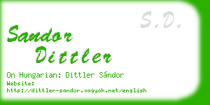 sandor dittler business card