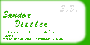sandor dittler business card